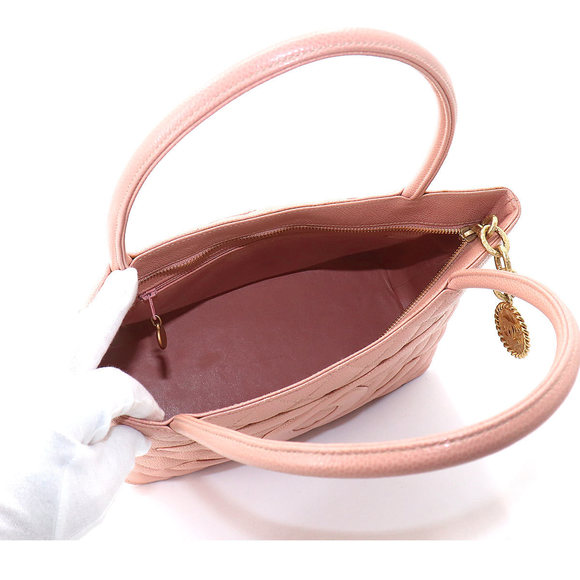 Chanel Reissue Tote Bag Caviar Skin Leather Pink Gold Metal Fittings - Picture 6 of 9